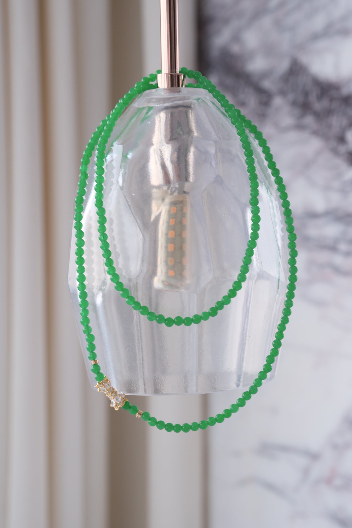 [JADE-INSPIRED] Green Beads Chrysoprase Necklace/Bracelet