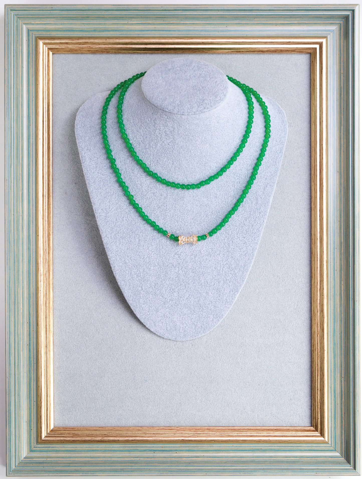 [JADE-INSPIRED] Green Beads Chrysoprase Necklace/Bracelet