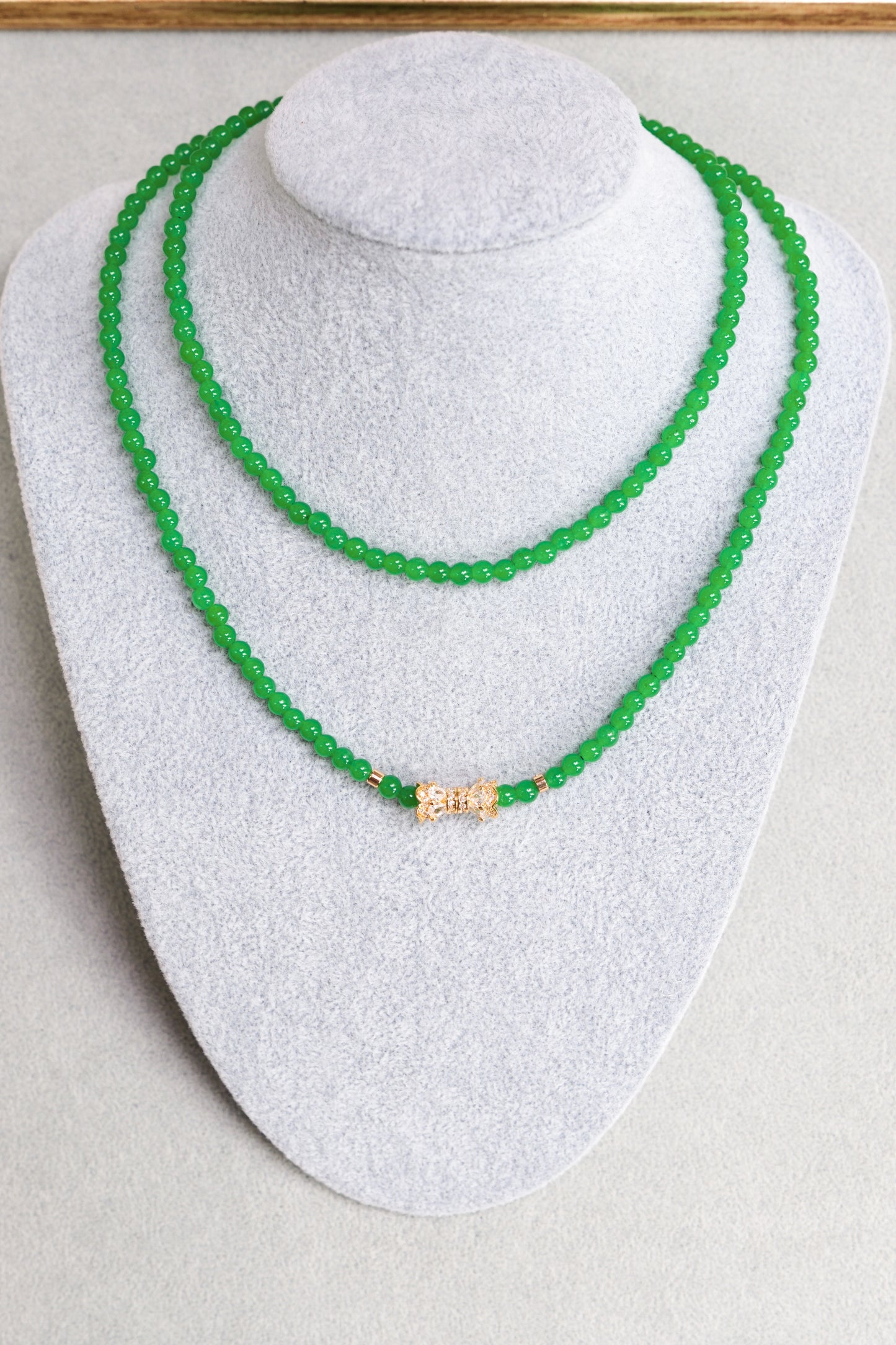 [JADE-INSPIRED] Green Beads Chrysoprase Necklace/Bracelet