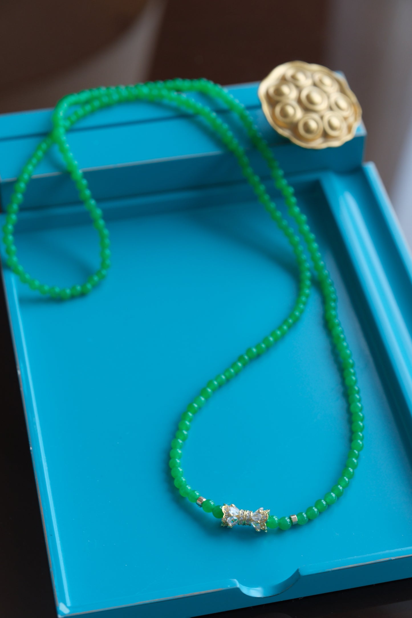 [JADE-INSPIRED] Green Beads Chrysoprase Necklace/Bracelet