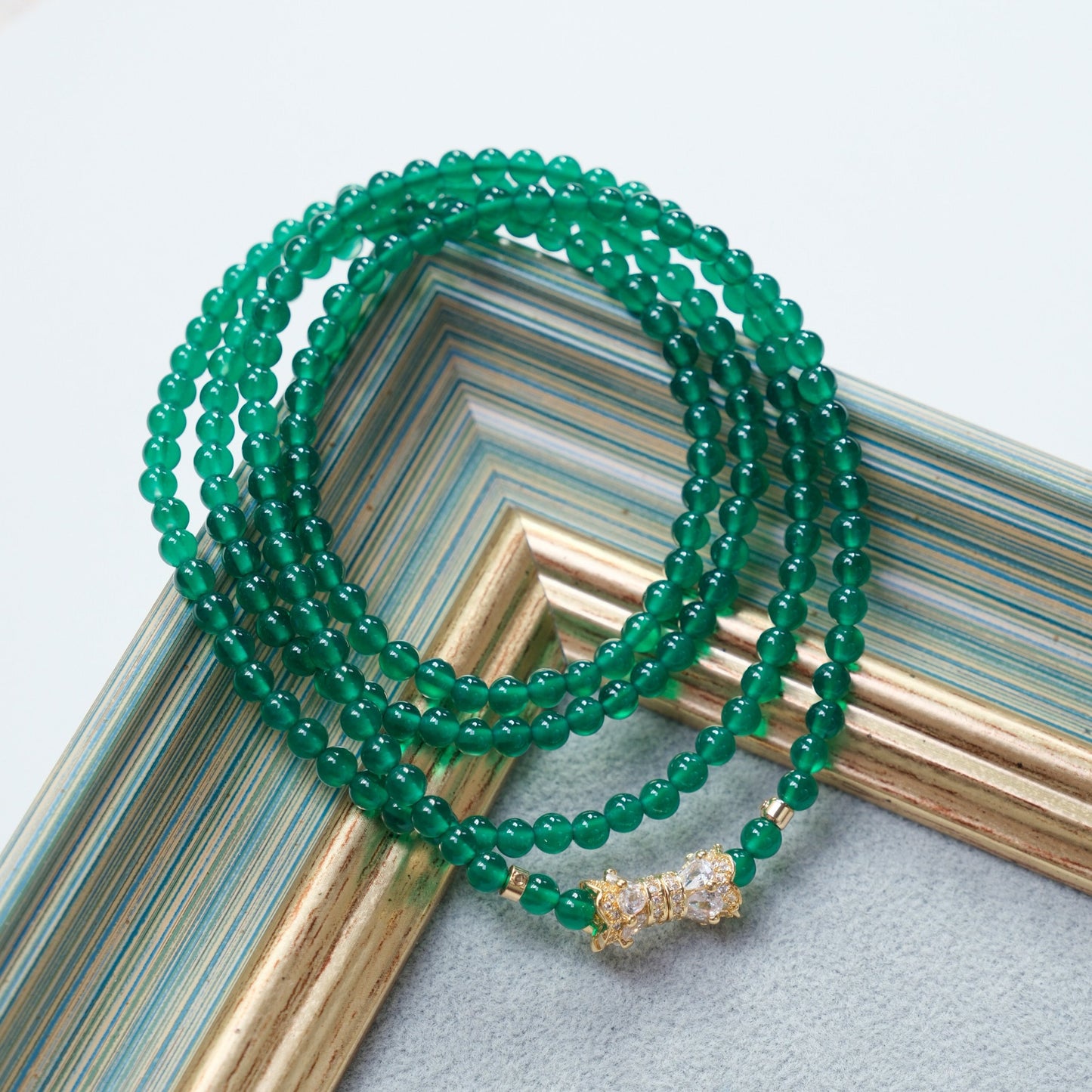 [SUMMER LAKE] Natural Green Agate Necklace/Bracelet