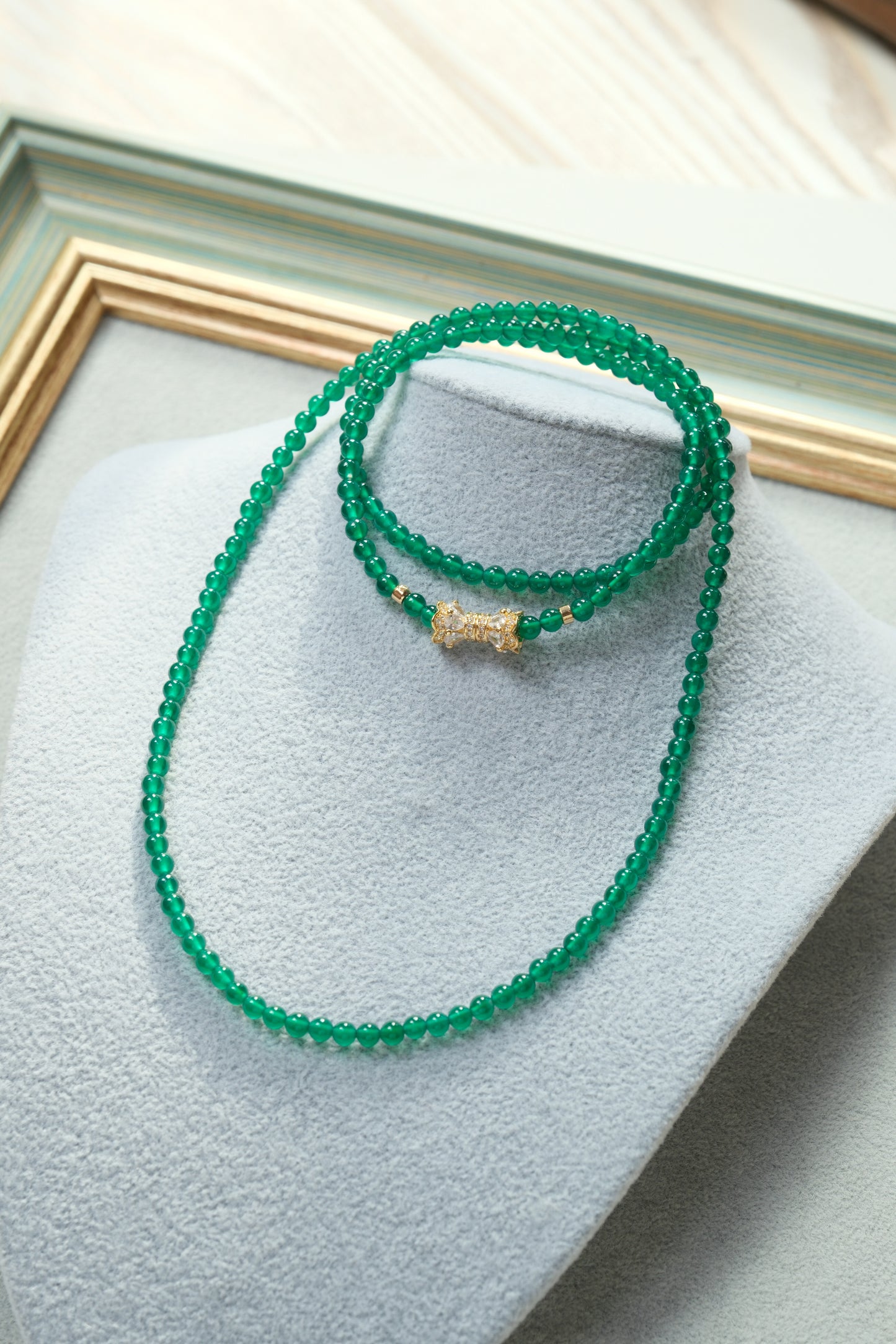 [SUMMER LAKE] Natural Green Agate Necklace/Bracelet