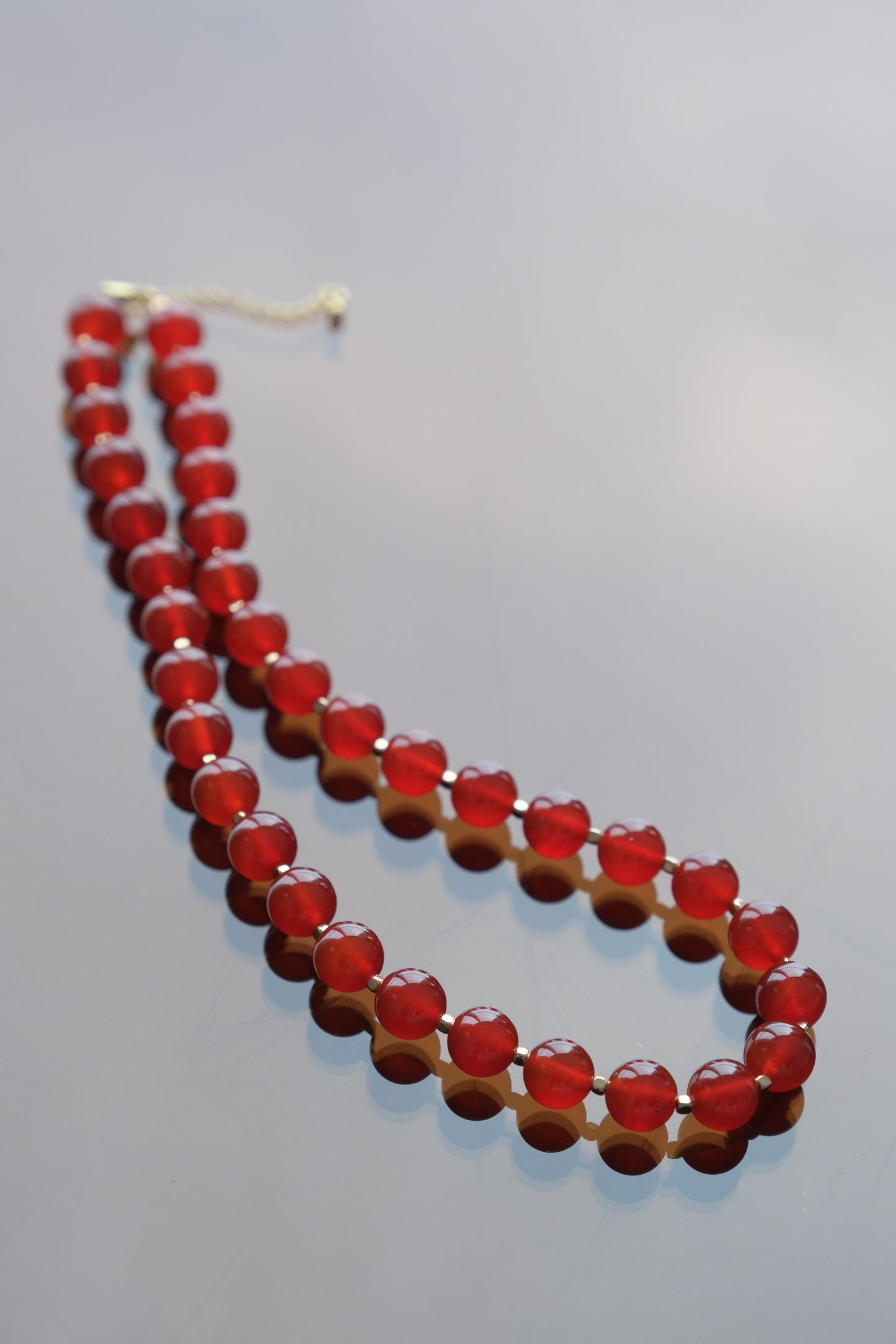 [ELEGANT] Red Carnelian Beaded Necklace Choker