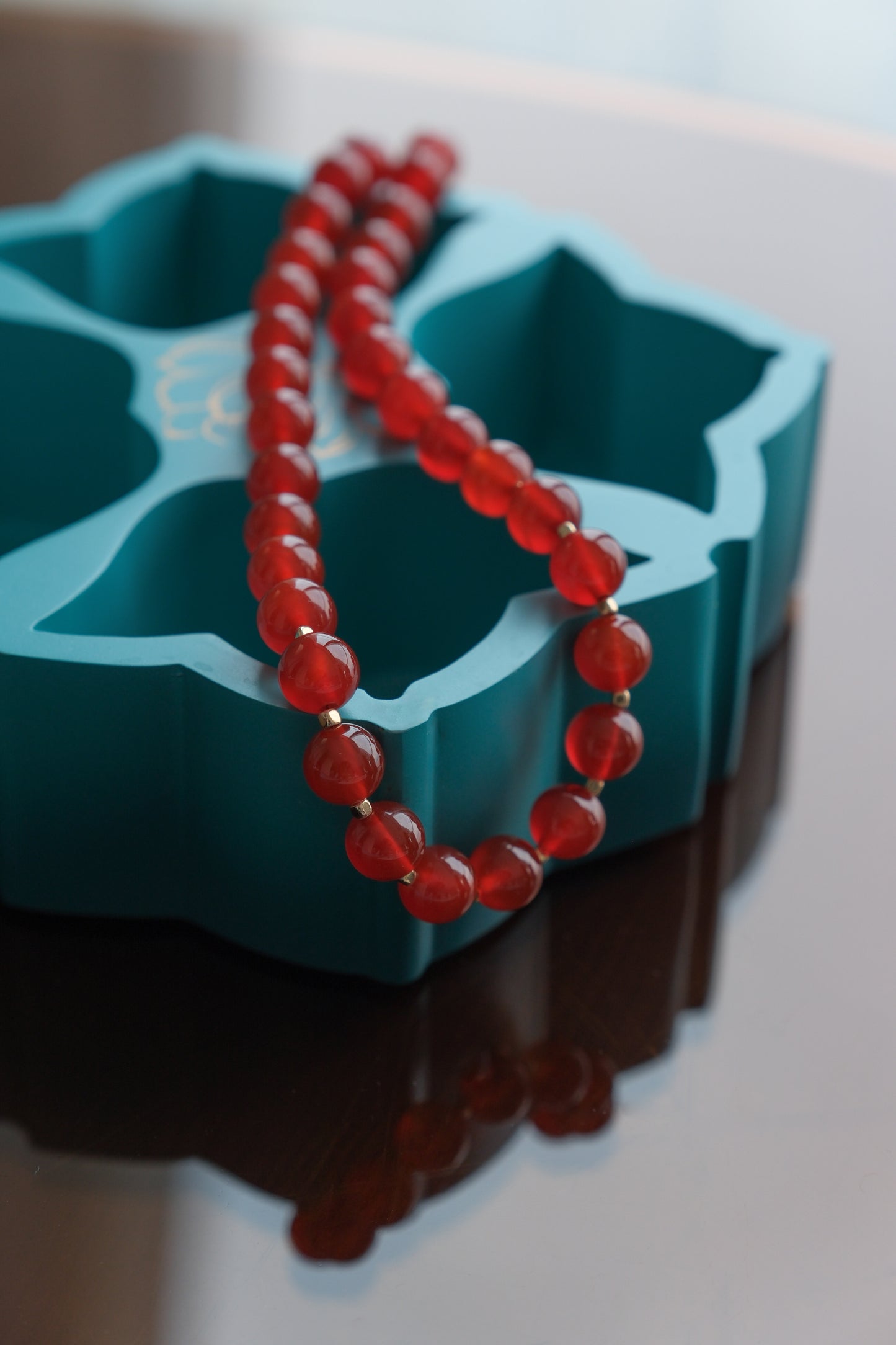 [ELEGANT] Red Carnelian Beaded Necklace Choker