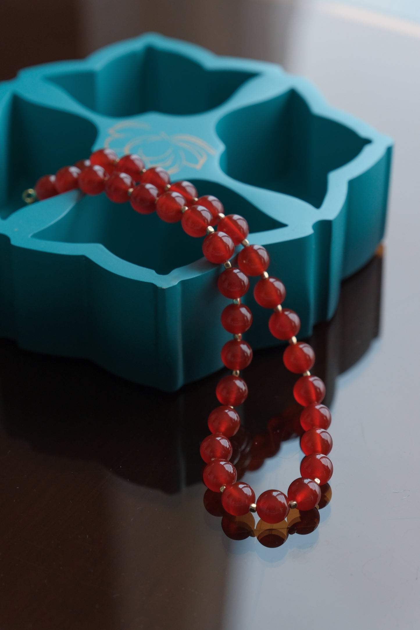 [ELEGANT] Red Carnelian Beaded Necklace Choker