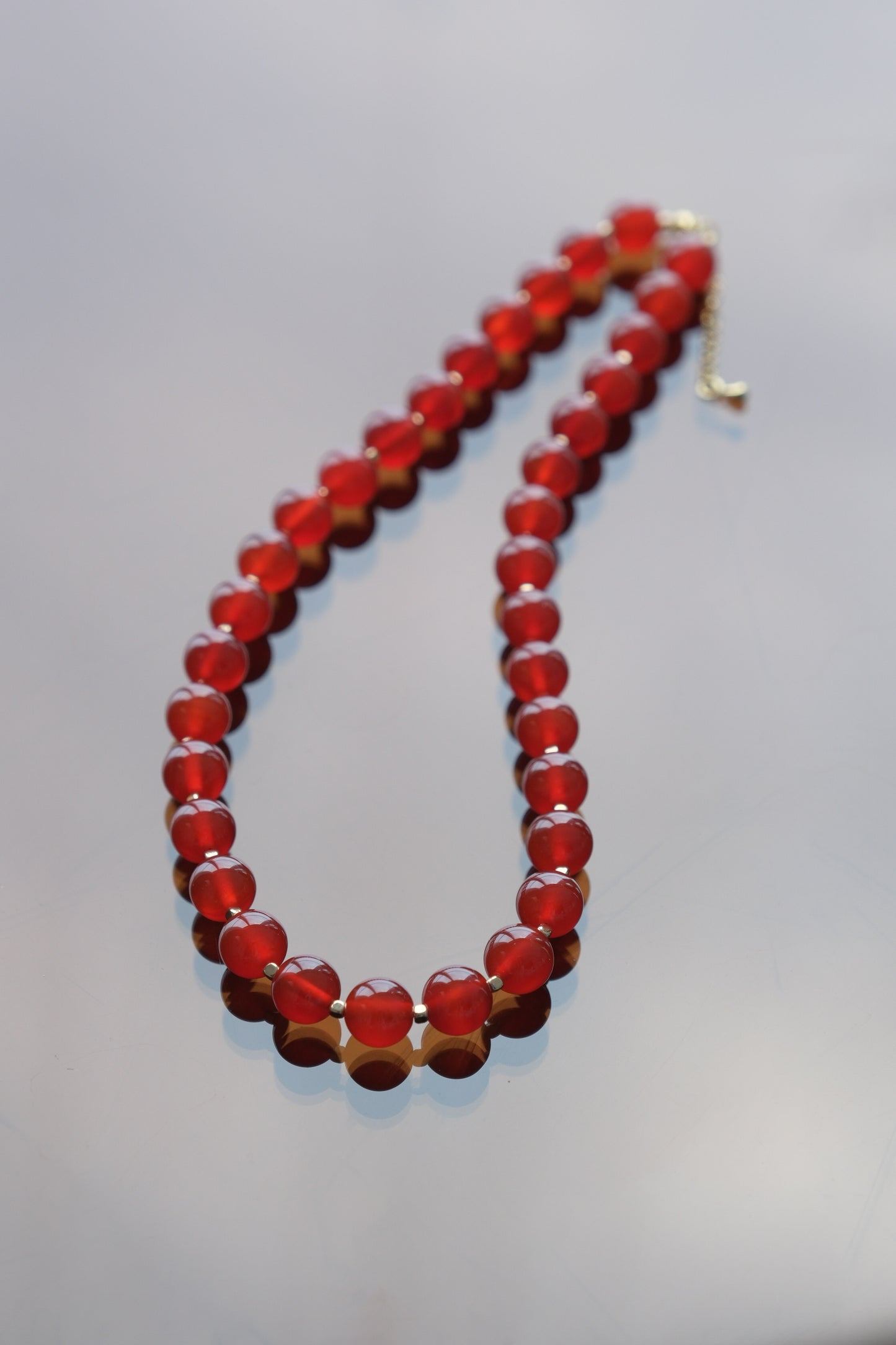 [ELEGANT] Red Carnelian Beaded Necklace Choker